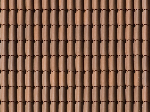  橙红瓦片 红色瓦片 屋顶瓦片 波浪瓦 陶土瓦 圆筒瓦 