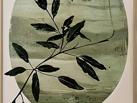  现代奶油挂画 植物挂画 高级感玄关挂画 客餐厅装饰画 