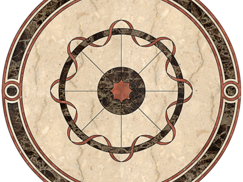  圆形免扣大理石材拼花图案纹理 