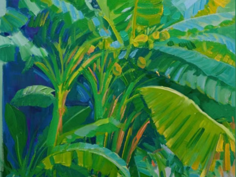  油画植物装饰画 