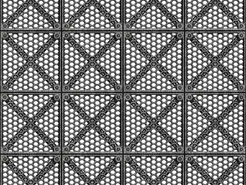  无缝免扣灰色镂空金属网格编织网 