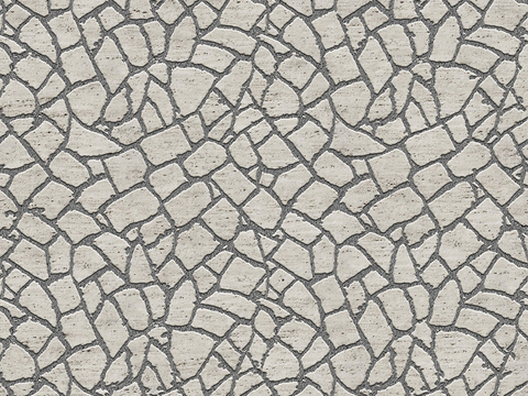  无缝不规则拼花石板地砖人行道路地面广场铺贴 