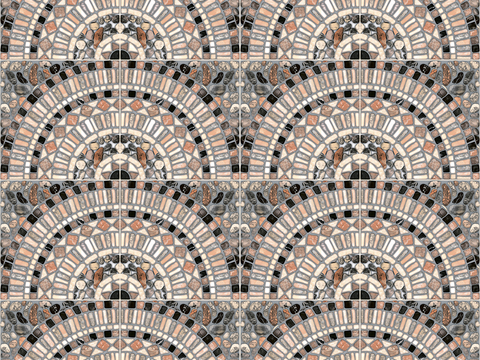  无缝石材马赛克拼花地砖人行道路地面广场铺贴 