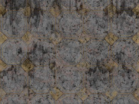  凹凸脏旧污渍地面墙面 