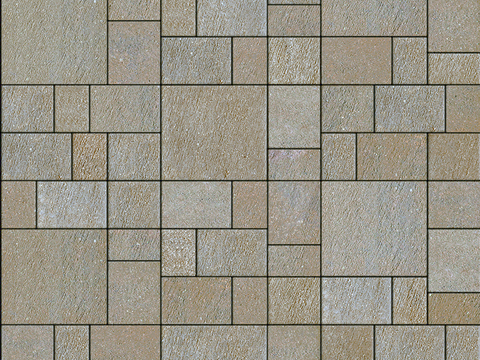  无缝花岗岩石材几何拼花地砖人行道路地面广场铺贴 