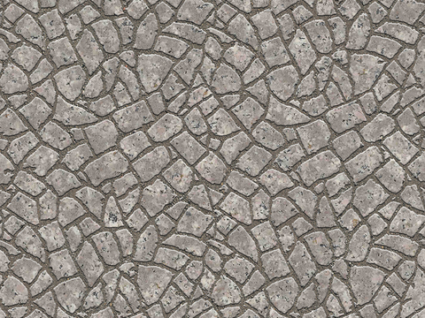  无缝不规则拼花石板地砖人行道路地面广场铺贴 