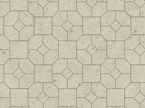  无缝花岗岩石材几何拼花地砖人行道路地面广场铺贴 