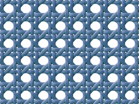  无缝蓝色八角孔藤条藤编竹编编织材质 