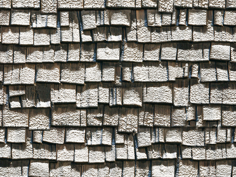  无缝别墅建筑白雪覆盖的屋顶瓦片 