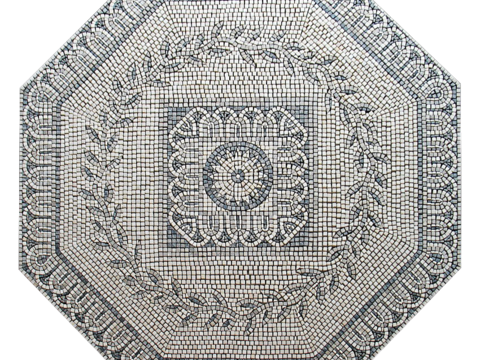  无缝圆形石材马赛克拼花地砖人行道路地面广场铺贴 