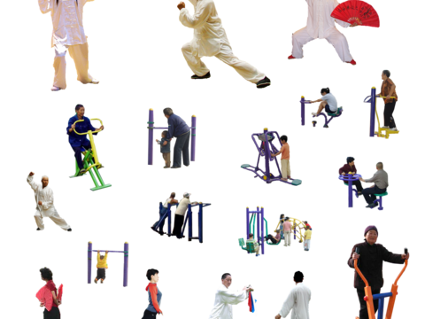  PSD免抠养生锻炼太极健身人物 