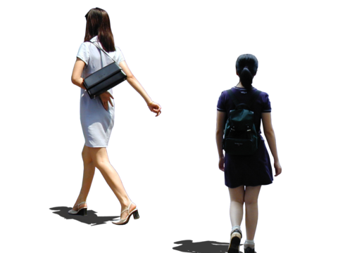  PNG免抠光感白天站立行走休闲人物 