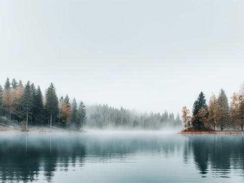  外景风景远山森林湖泊贴图 