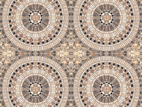  无缝石材马赛克拼花地砖人行道路地面广场铺贴 