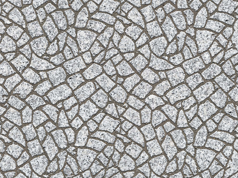  无缝不规则拼花石板地砖人行道路地面广场铺贴 