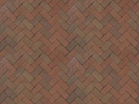  无缝人字纹陶瓦拼花地砖人行道路地面广场铺贴 