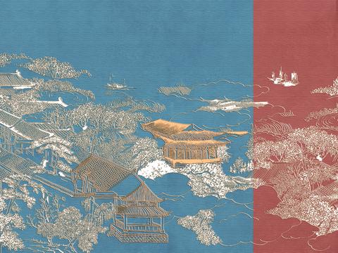  新中式建筑壁画贴图 (2) 