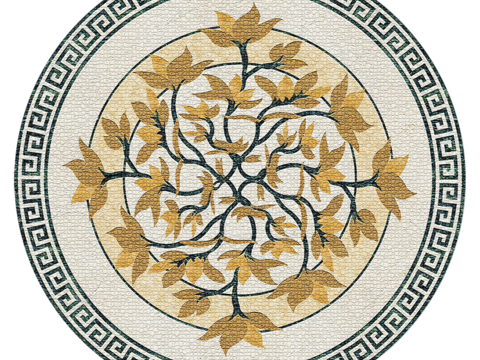  圆形免扣大理石材拼花图案纹理 