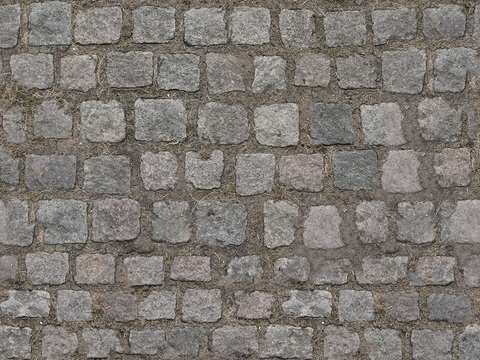  无缝灰色方形拼花地砖人行道路地面街道广场铺贴 