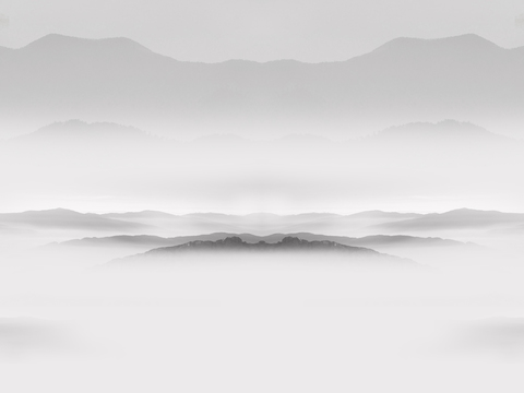  新中式水墨壁画 