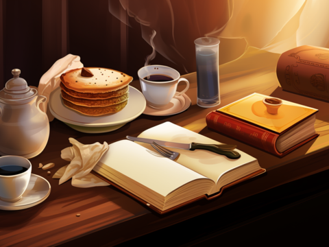  现代简约装饰画 早餐食物 