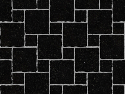  无缝花岗岩石材拼花地砖人行道路地面广场铺贴 