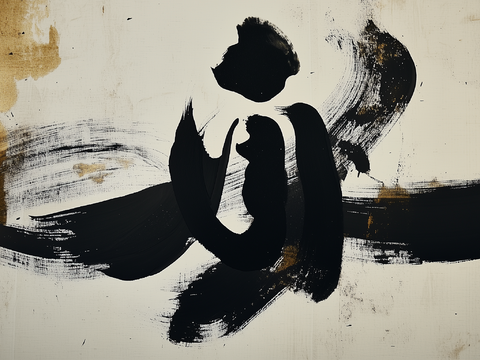  新中式日式国潮书法字壁画挂画 