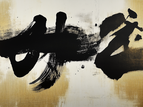  新中式日式国潮书法字壁画挂画 