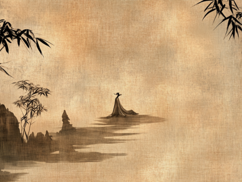  新中式竹子壁画 