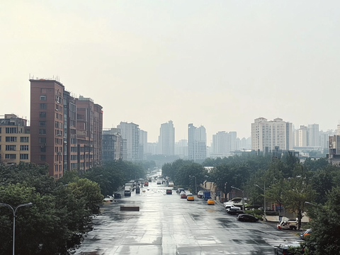  白天小区建筑外景 