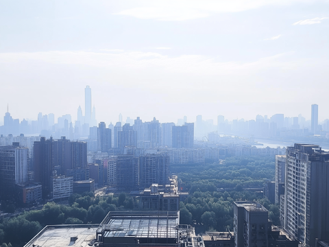  白天小区建筑外景 