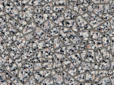  无缝芝麻灰色不规则拼花石板地砖人行道路地面广场铺贴 