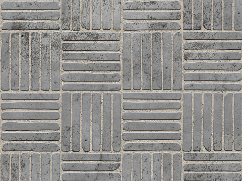  无缝拼花水泥地砖人行道路地面广场铺贴 