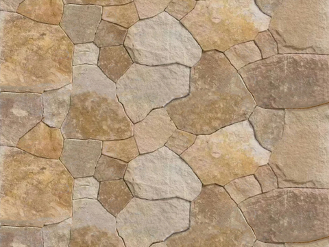  柏坡黄碎拼景墙贴图 