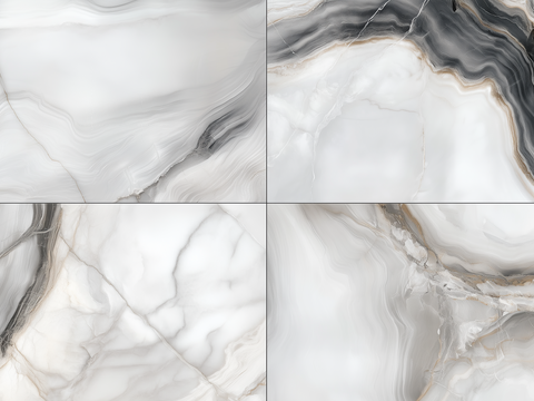  白色石材地砖拼花 