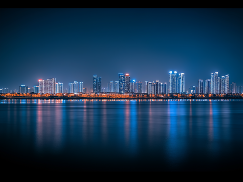  城市傍晚夜景贴图 