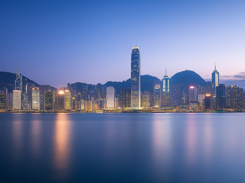  城市傍晚夜景贴图 