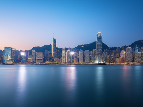  城市傍晚夜景贴图 