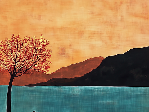  现代美式中古艺术油画 