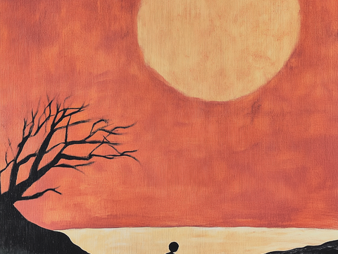  现代美式中古艺术油画 