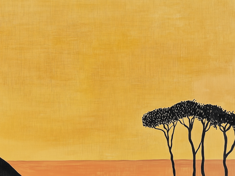  现代美式中古艺术油画 