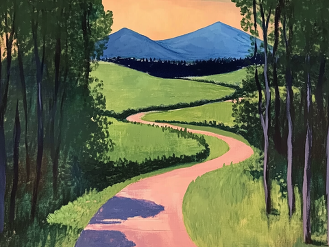  现代美式中古艺术油画 