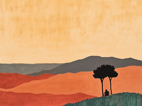  现代美式中古艺术油画 