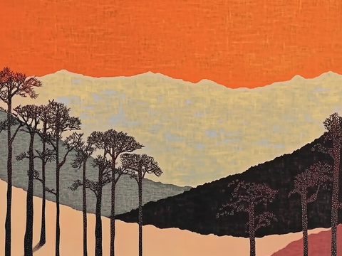  现代美式中古艺术油画 