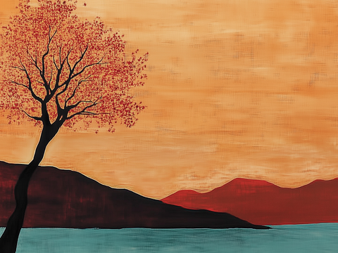  现代美式中古艺术油画 