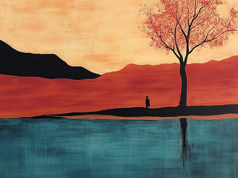  现代美式中古艺术油画 