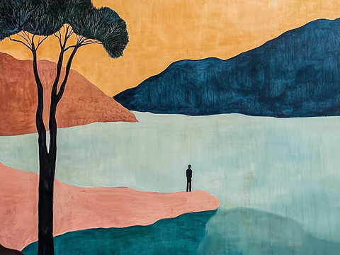  现代美式中古艺术油画 