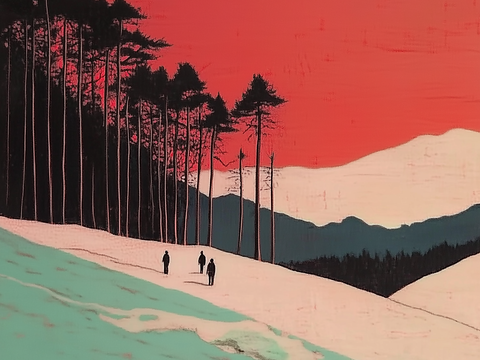  现代美式中古艺术油画 