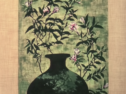  中古侘寂复古挂画 