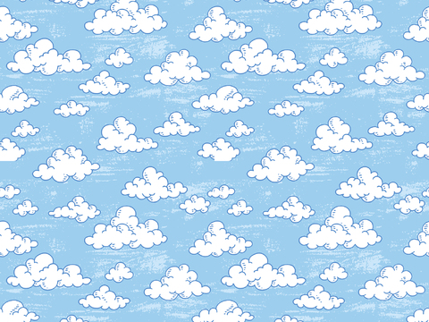  可爱云朵儿童壁纸贴图 